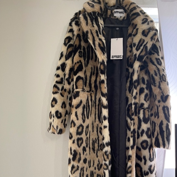 Leopard faux fur coat Apparis - Picture 1 of 3